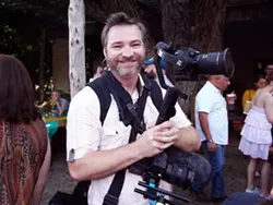 David Sims shooting footage for his Cornyation documentary at the King Anchovy Coming Out Party on March 29. - SAM SANCHEZ