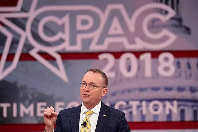 Mick Mulvaney speaking at the 2018 Conservative Political Action Conference in National Harbor, Maryland. - WIKIMEDIA COMMONS/GAGE SKIDMORE