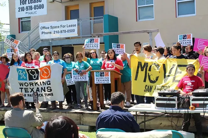 Working Texans for Paid Sick Time launched their San Antonio petition in April. They collected 144,000 signatures. - SANFORD NOWLIN