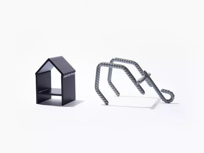 Each of the eight grappling hooks in Ramón Jiménez Cárdenas' series is designed to overcome one of the prototypes for Trump's border wall. - VIA RAMÓN JIMÉNEZ CÁRDENAS' WEBSITE