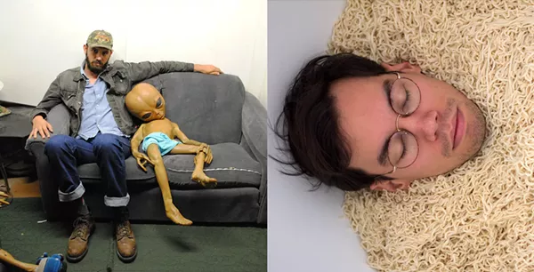 Andrew Weathers, left, and Noodleboy, obviously right - COURTESY