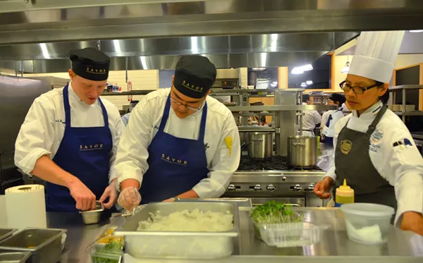 CIA students prepare dishes for guests at Savor. The restaurant will provide students with real world experience before they graduate. - LEA THOMPSON