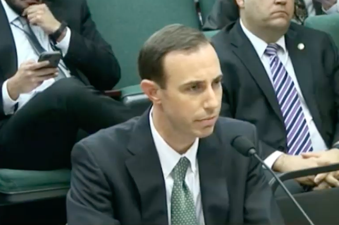 Texas Secretary of State David Whitley answers questions from the Senate's nominations committee. - YOUTUBE / KUT AUSTIN
