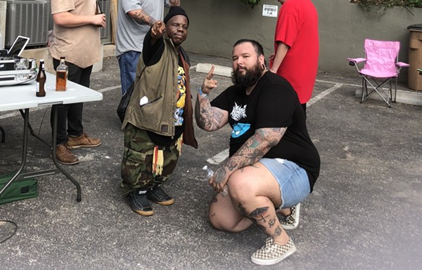 Bushwick Bill (left) hangs out with writer Chris Conde at SXSW 2018. - BRIAN SEYLLER
