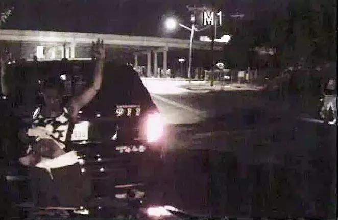 Dash camera video included in Natalie Simms' lawsuit shows her being searched by an SAPD officer. - OFFICES OF DEAN MALONE, P.C.