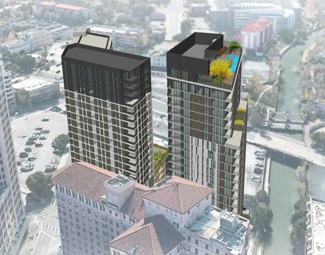 JMJ Development of Dallas plans to built two, 24-story residential towers on Villita Street, one with the help of the housing authority. - COURTESY SAN ANTONIO HOUSING AUTHORITY