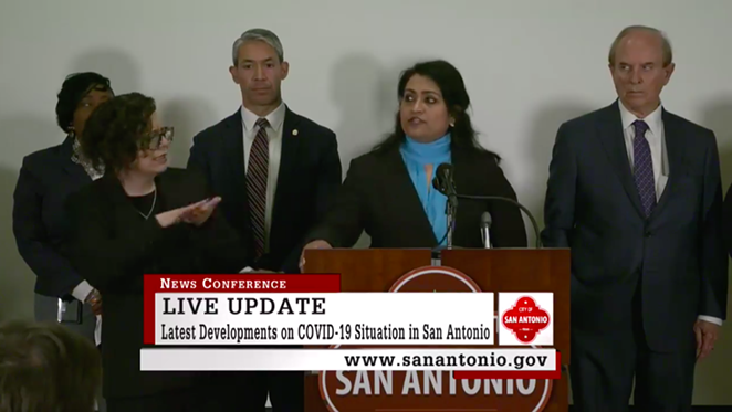 Anita K. Kurian, assistant director of San Antonio Metro Health, speaks to reporters at Monday's news conference. - CITY OF SAN ANTONIO SCREEN CAPTURE