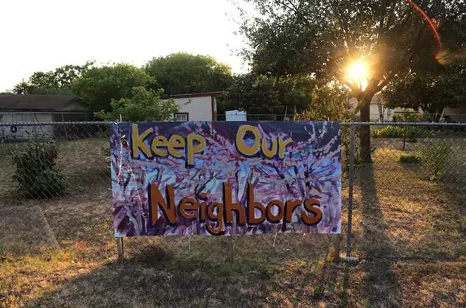 Signs like this one on Edgar Avenue can be seen throughout the far east end of Government Hill. - BEN OLIVO / SAN ANTONIO HERON