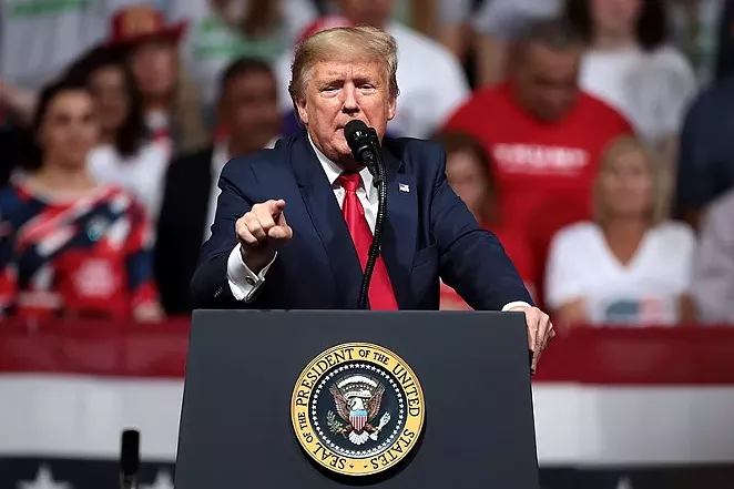 President Donald Trump speaks at a rally in Arizona earlier this year. - WIKIMEDIA COMMONS / GAGE SKIDMORE