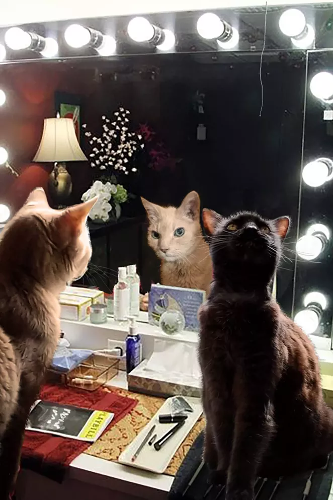 Ted (L) and Rufus prepare in their dressing room. - COURTESY OF SCOTT NEALE