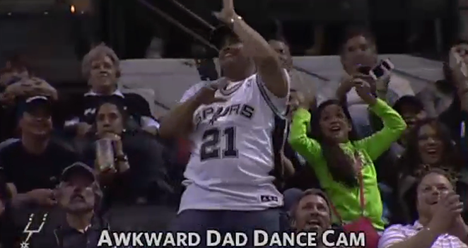 We're sure there is no shortage of awkward Spurs dads in the Alamo City — and probably across the country, too. - SAN ANTONIO SPURS TWITTER