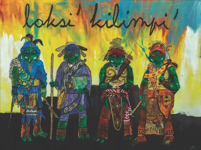 Dustin Mater, Tushka Loksi (Warrior Turtles), 2015. - COURTESY OF BRISCOE WESTERN ART MUSEUM