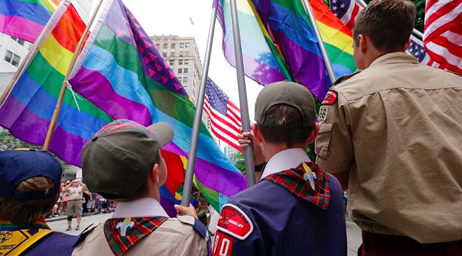The Boy Scouts of America is set to end its ban on gay adult leaders. - VIA TWITTER USER @MASHABLE