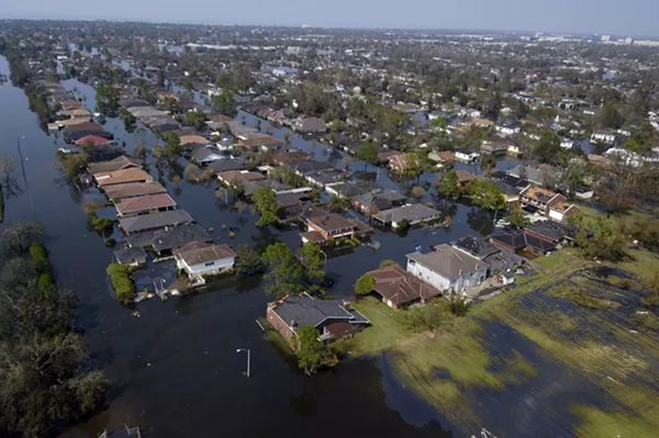 On August 29, 2005, Hurricane Katrina, a Catagory 5 storm, devastated New Orleans, Louisiana. 273,000 of the city's residents were displaced. Thousands evacuated to San Antonio, a city many of them still call home. - GARY NICHOLS/US NAVY