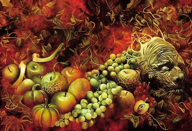 ART © 2004 JOHN PICACIO, FOR BUMPER CROP BY JOE R. LANSDALE (GOLDEN GRYPHON). USED WITH PERMISSION.
