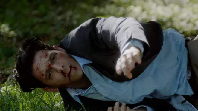 This man was just brutally beaten while people looked on and did nothing, but that isn't important. What he's trying to tell you is don't watch "Don't Look Back." - GRAVITAS VENTURES