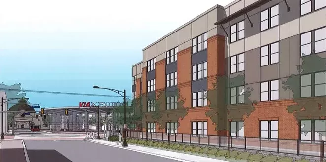 Cattleman Square Lofts is being planned for 811 W. Houston St. - COURTESY IMAGE / ALAMO COMMUNITY GROUP | SAGE GROUP