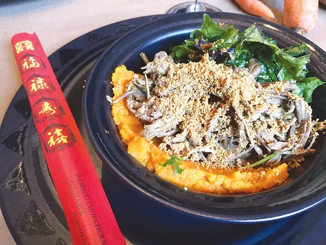 The Blue Plate Special is an evolved take on the Brazilian feijoada. - JESSICA ELIZARRARAS