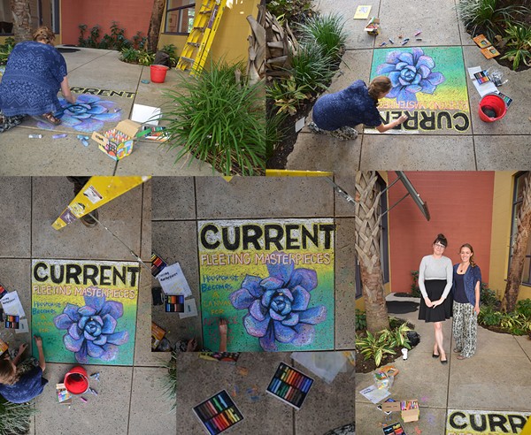 ARTIST ALI WIESSE CHALKING UP THE CURRENT'S COVER