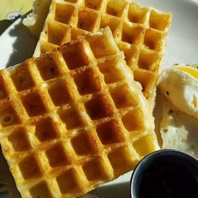 We have to remember what's important in life: waffles, friends, work. Or friends, waffles, work. - COURTESY