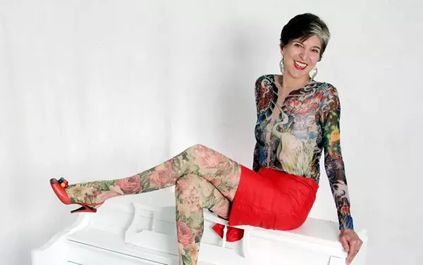 Marcia Ball tatted up with (faux) ink. - COURTESY
