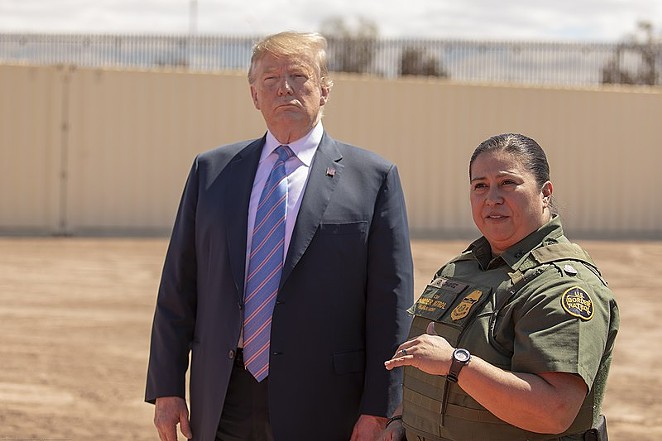 President Trump visits the U.S.-Mexico border last year to see the installation of a new section of wall. - CBP PHOTOGRAPHY