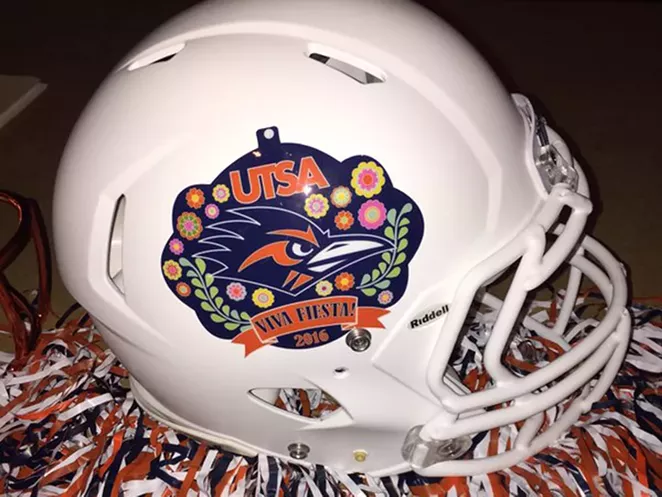 Added bonus: This is one of the coolest helmets ever known to man. - UNIVERSITY OF TEXAS AT SAN ANTONIO ATHLETIC DEPARTMENT