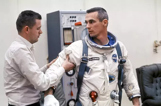 Astronaut Gene Cernan was the last man to leave his footprint on the moon during the Apollo 17 mission in 1972. - COURTESY