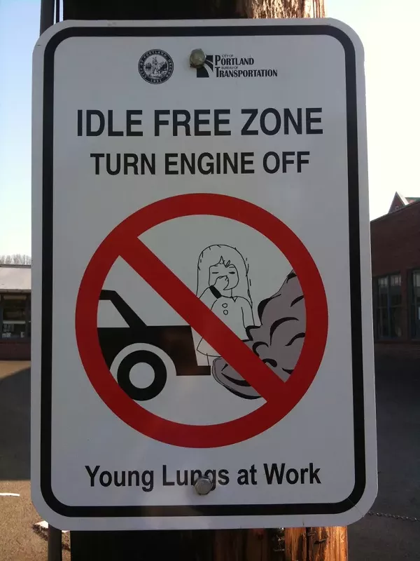 You might see signs like this in San Antonio if City Council approves an anti-idling ordinance. - WIKIPEDIA