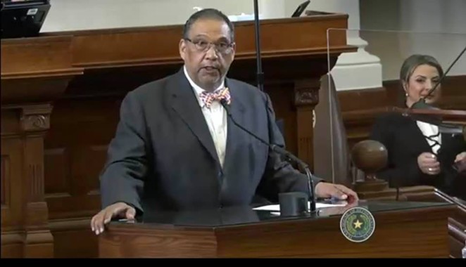 State Rep. Joe Deshotel speaks at the podium in the Texas House. it's unclear whether this photo was taken during the current legislative session. - FACEBOOK / JOSEPH DESHOTEL