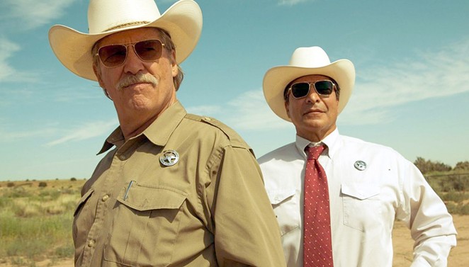 (From left) Oscar winner Jeff Bridges and Gil Birmingham star as Texas Rangers in Hell or High Water. - CBS FILMS