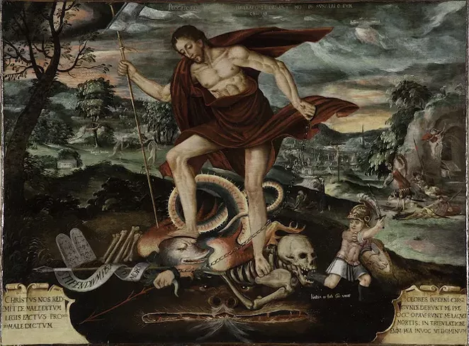 CHRIST DESCENDING INTO HELL, PERUVIAN, 18TH CENTURY