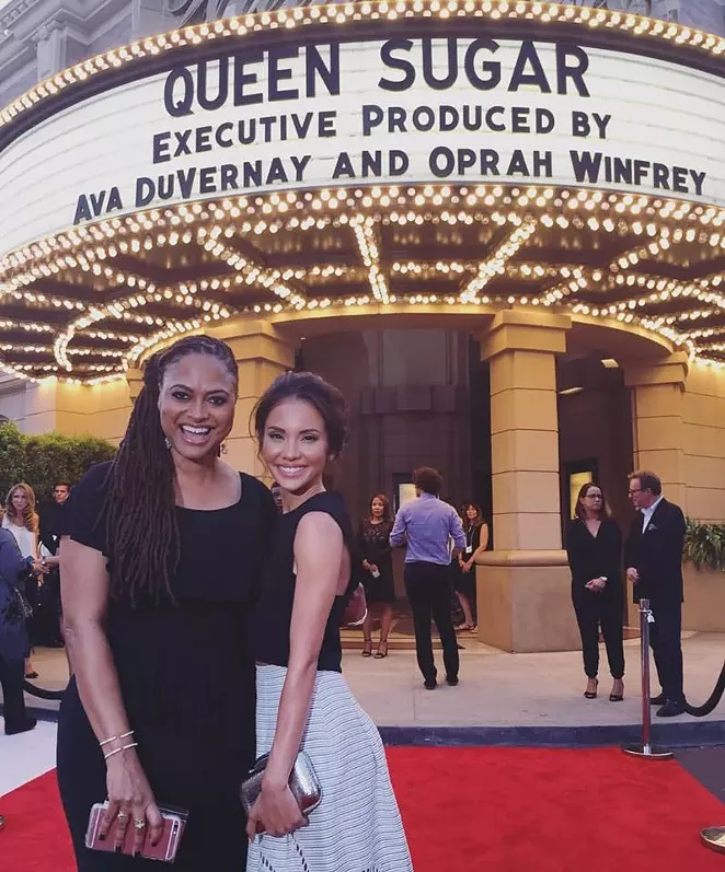 Marycarmen López (right) on the red carpet with award-winning filmmaker and executive producer Ava DuVernay at the premiere of Queen Sugar. - COURTESY