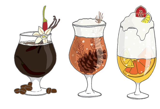 Prairie BOMB! Imperial Stout, Freetail Soul Doubt IPA, • - Jester King's Mad Meg Farmhouse Provision Ale - ILLUSTRATIONS BY MICHELLE CLAIRE