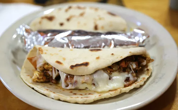 Chori-quiles taco from Yatzil Mexican Restaurant - BEN OLIVO