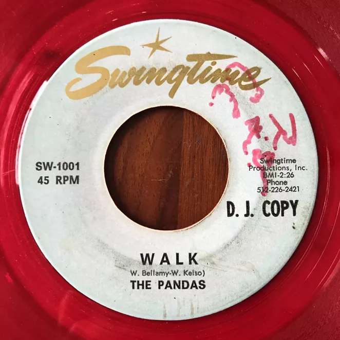 The fuzz-drenched "Walk" by the Pandas was one of the singles released by San Antonio bands during the garage rock heyday. - COURTESY OF JASON CHRONIS