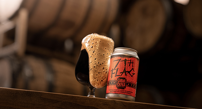 The 7th Flag Barrel-aged Imperial Porter is a big, bodacious collaborator between Garrison Brothers Distillery and Oskar Blues Brewery. - COURTESY PHOTO VIA OSKAR BLUES BREWERY