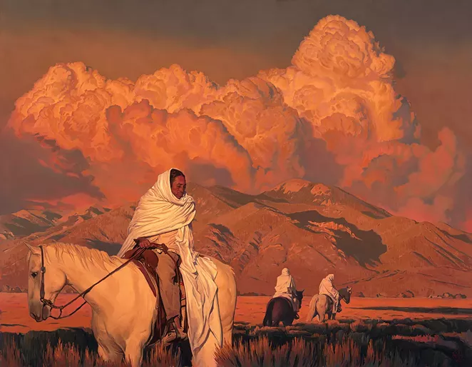 Mark Maggiori, "Sons of Blue Lake", Oil on linen, 28" x 36" - COURTESY OF BRISCOE WESTERN ART MUSEUM