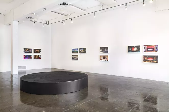 Visitors to the exhibition are welcome to sit, stand or sing on the empty stage in the center of the gallery, so long as they keep their face masks on. - COURTESY OF ARTPACE