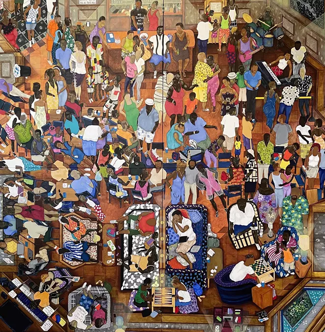 Carmen Cartiness Johnson, The Octagon Room, 2021, Acrylic on canvas, 60 x 60”, Courtesy of the artist - COURTESY OF BLUE STAR CONTEMPORARY