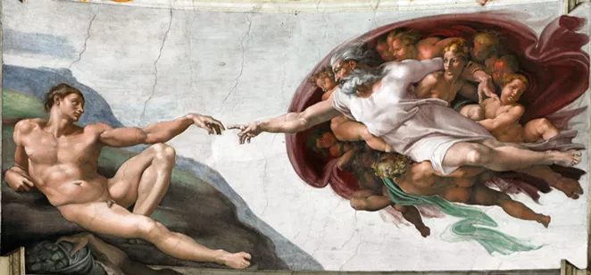 "The Creation of Adam" is among the Sistine Chapel frescoes recreated in the traveling exhibition. - WIKIMEDIA COMMONS