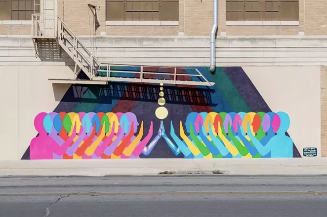 San Antonio artist Suzy González's Touch is part of Centro SA's Art Everywhere initiative. - INSTAGRAM / CENTROSANANTONIO