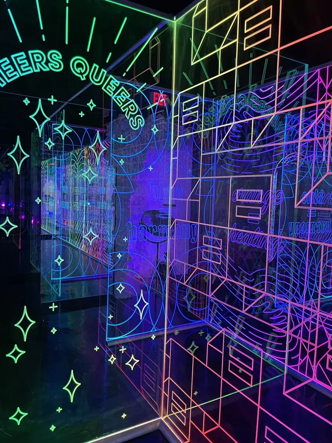 GAZE is an acrylic panel and LED light installation curated by the Human Rights Campaign. - PHOTO COURTESY HOPSCOTCH