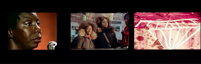 Ja’Tovia Gary, THE GIVERNY SUITE (stills), 2019, film, 39:56 minutes, three-channel installation, stereo sound, HD and SD video footage, color/black & white, 1920 x 1080, 16:9 aspect ratio, dimensions variable. - IMAGE COURTESY THE ARTIST AND PAULA COOPER GALLERY, NEW YORK. © JA’TOVIA GARY.