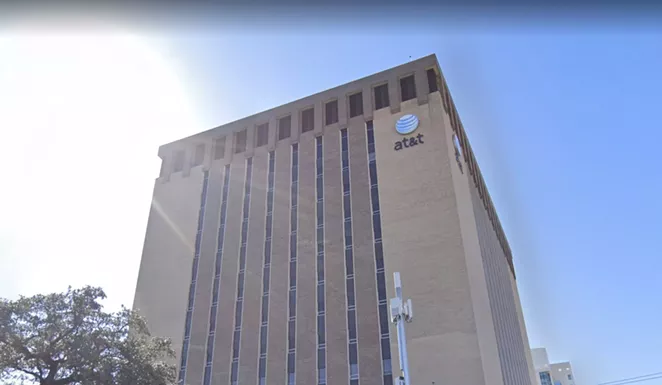 Telecom provider AT&T was the single largest corporate donor to Texas lawmakers who sponsored or cosponsored Senate Bill 8, according to a report. - SCREENSHOT / GOOGLE MAPS
