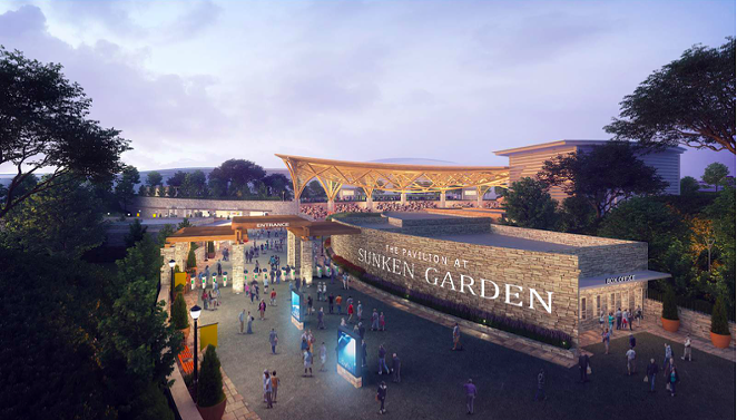Proposed upgrades to the outdoor venue include a new entrance, pictured in this rendering. - COURTESY IMAGE / OJT ARCHITECTS