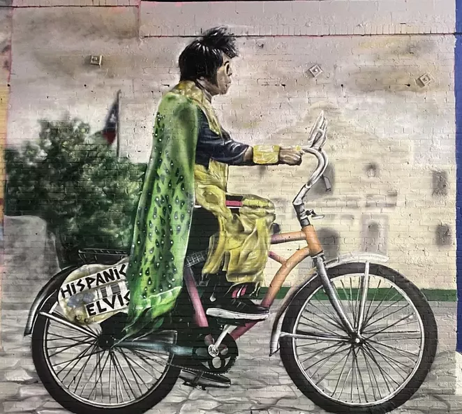 San Antonio artist Colton Valentine pays tribute to the SA character known as "Hispanic Elvis." - INSTAGRAM / COLTON_VALENTINE_