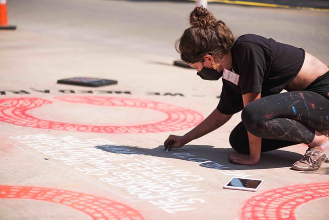 Featured artists will create chalk murals at various library branches across San Antonio for the event. - CADE BRADSHAW