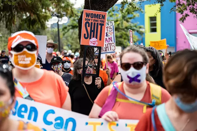 San Antonio marchers protest the state's abortion ban last weekend. - JAIME MONZON