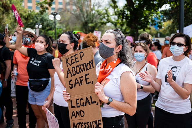 San Antonio women attend a recent rally against Texas' near-total ban on abortion. - JAIME MONZON